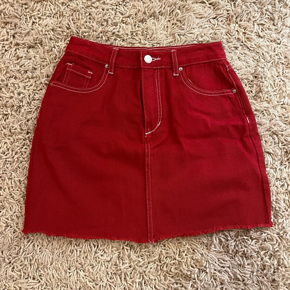 Superdown Brand-New red denim skirt
